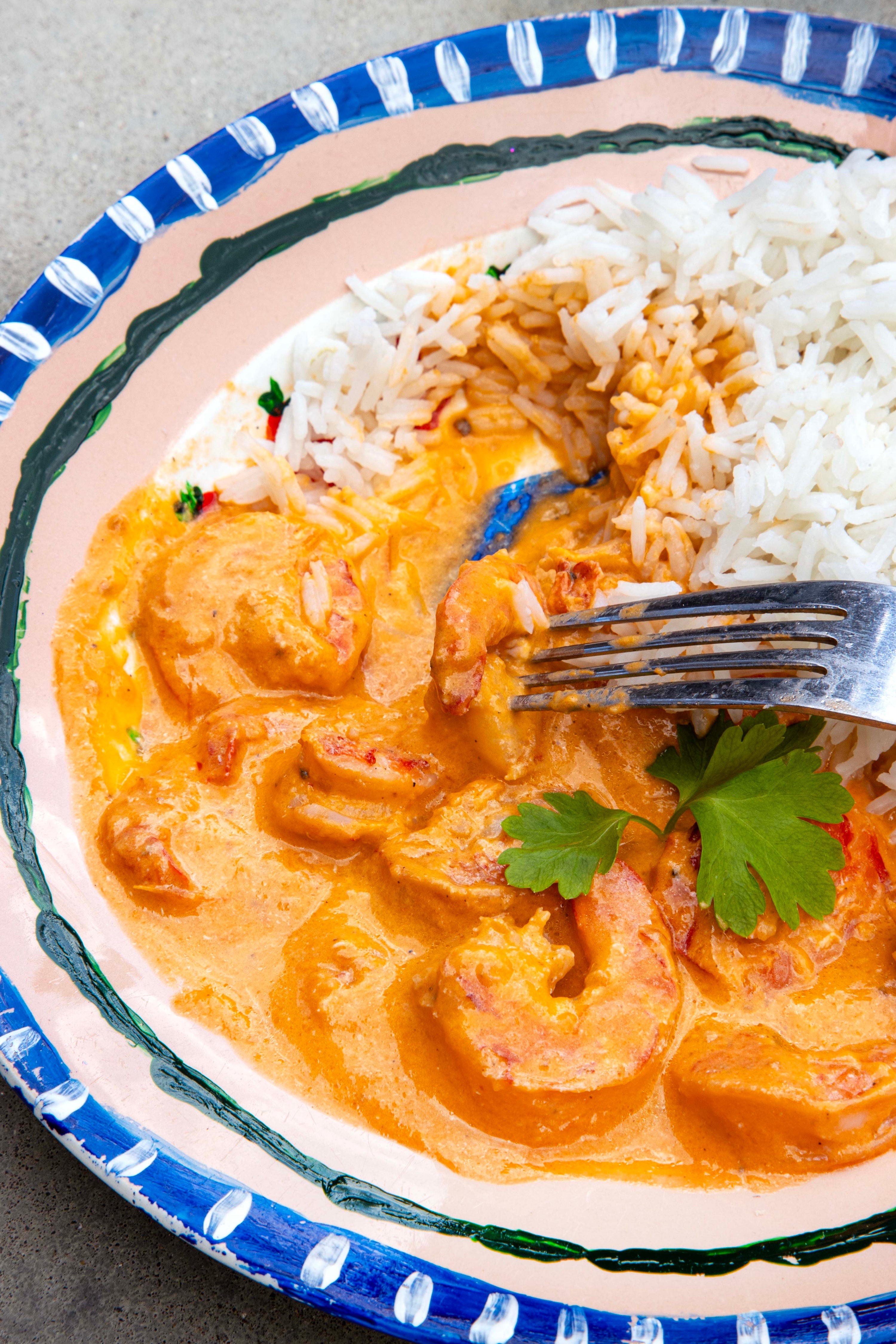 scampi's met kokosmelk à la Carla!