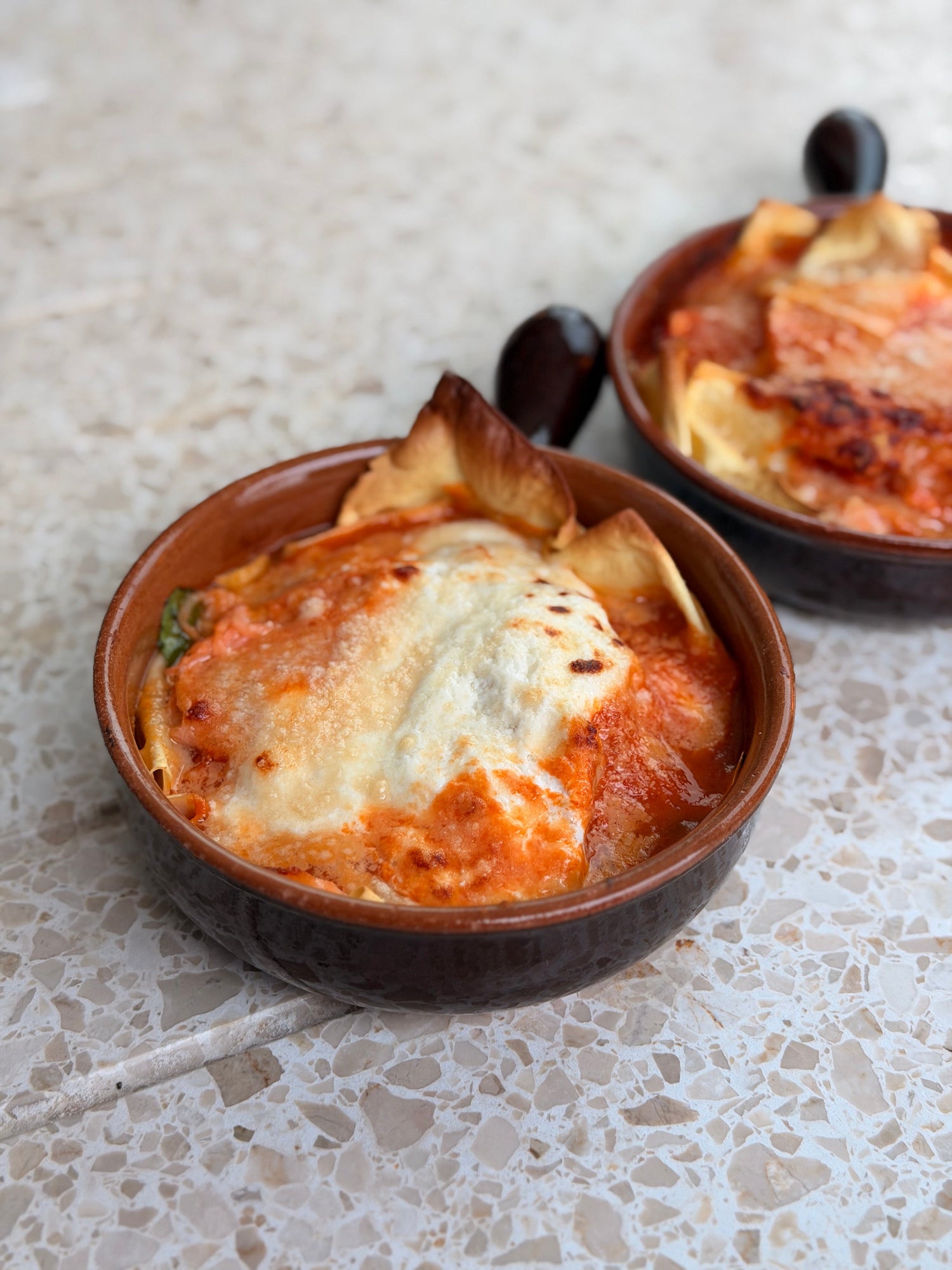 zalmlasagne met burrata en spinazie