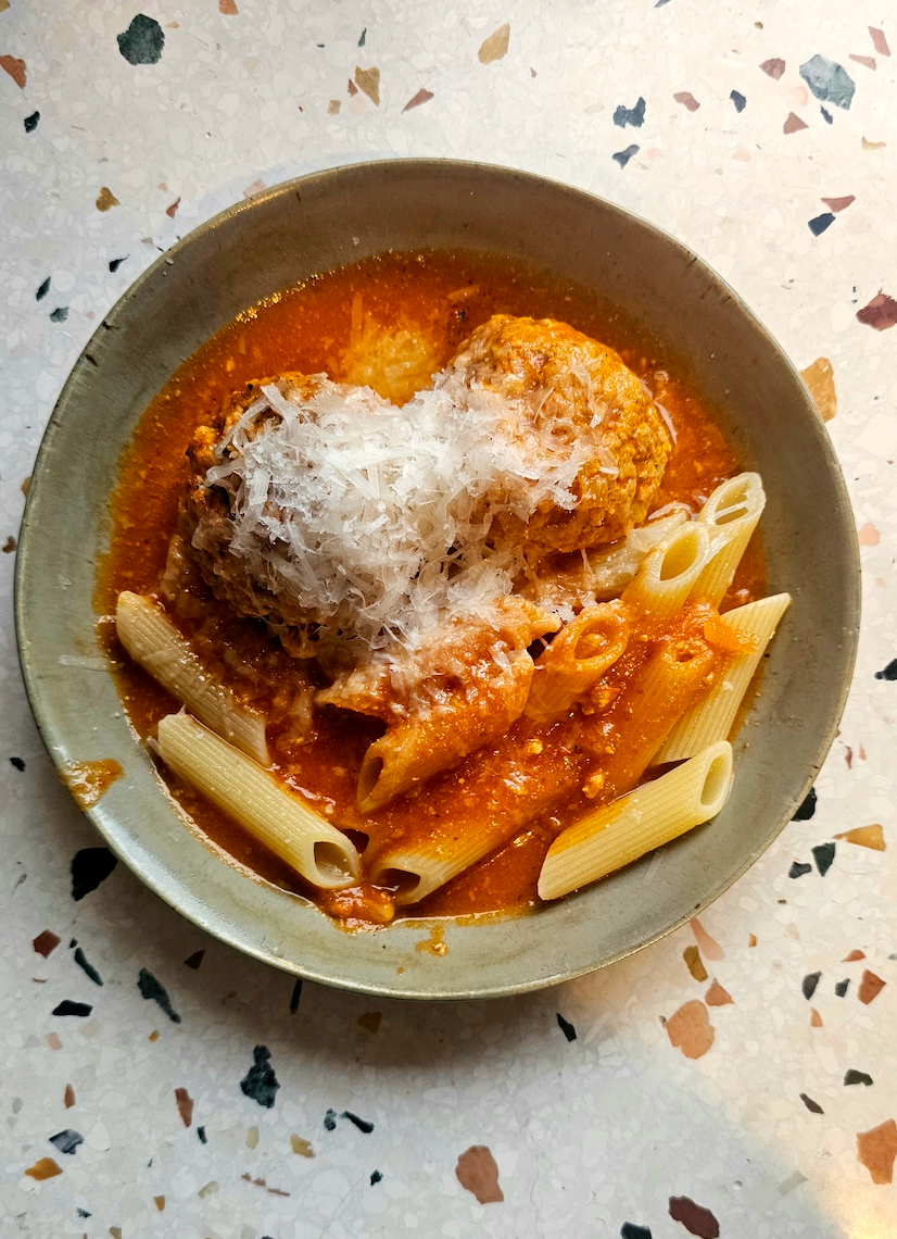 pasta met ricotta-gehaktballetjes!