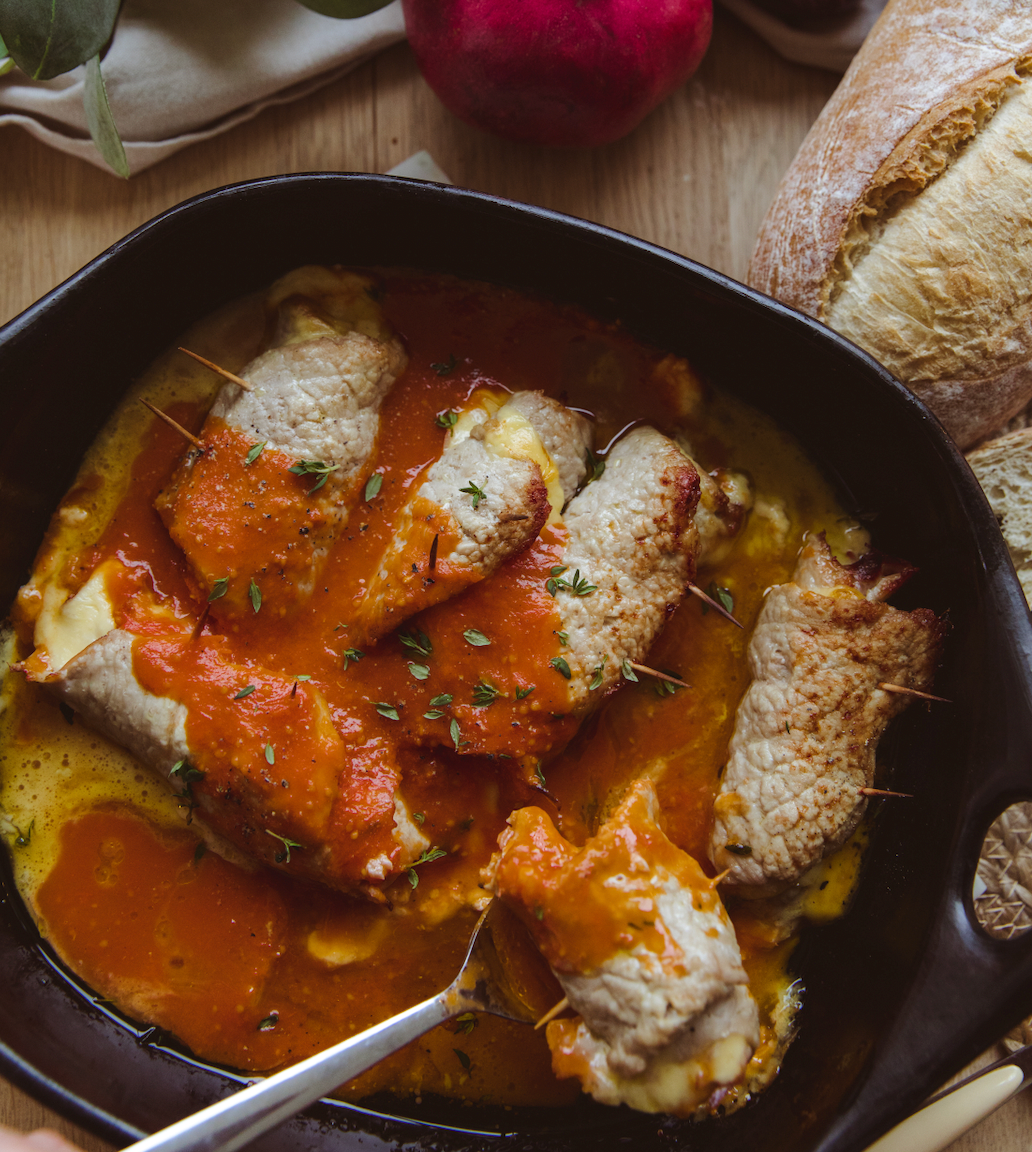 mima's rolletjes van kalfsvlees met kaas en ham