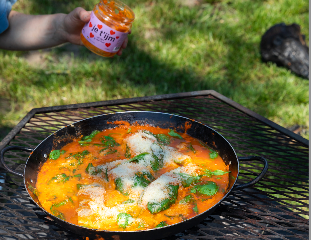 think zalm met parmezaanse kaas