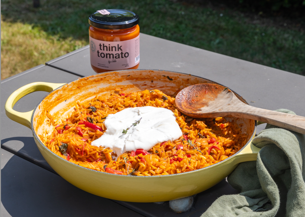 grieks orzo met think tomato