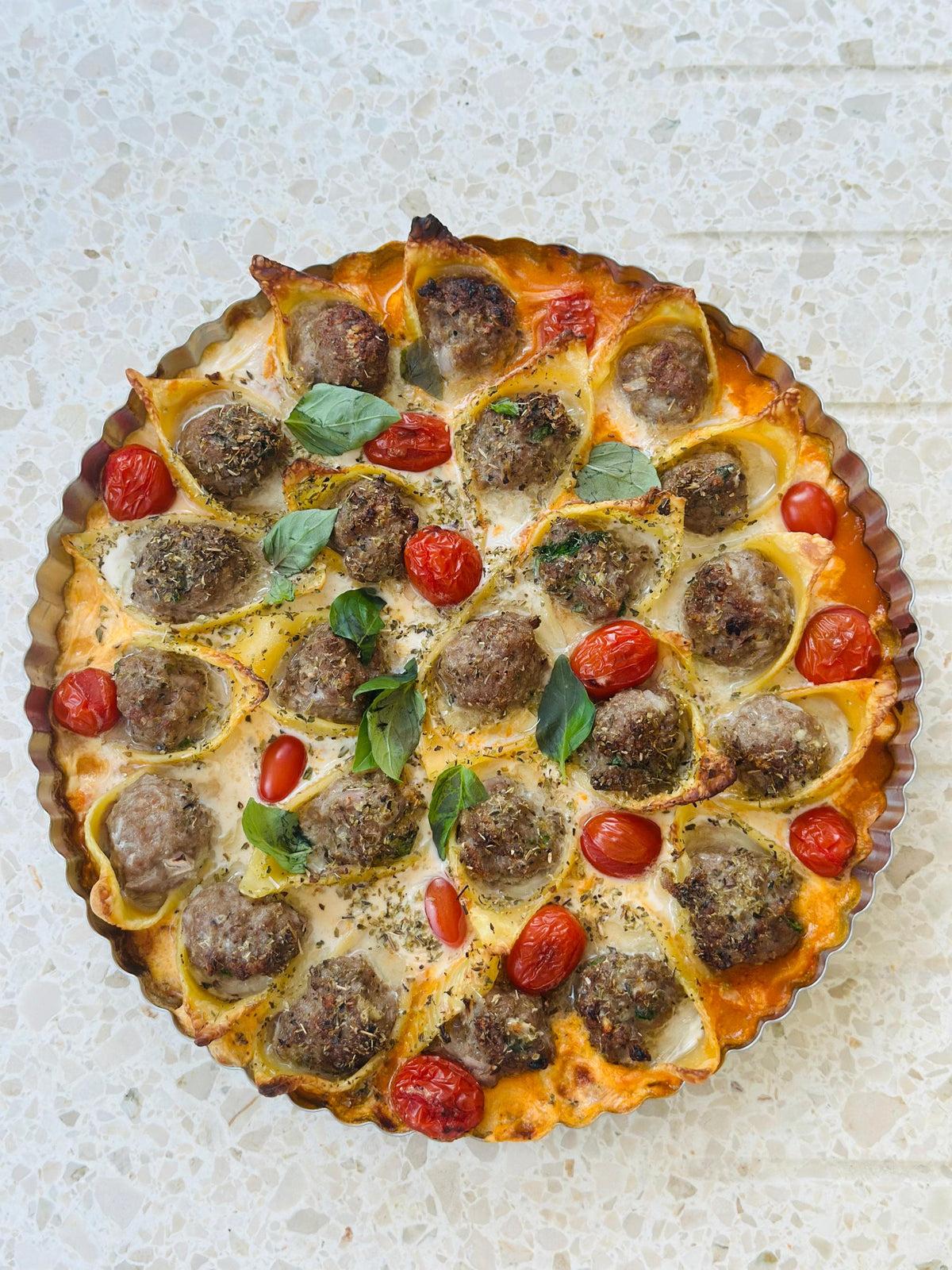 pastaschelpen met gehaktballetjes en romige think tomato