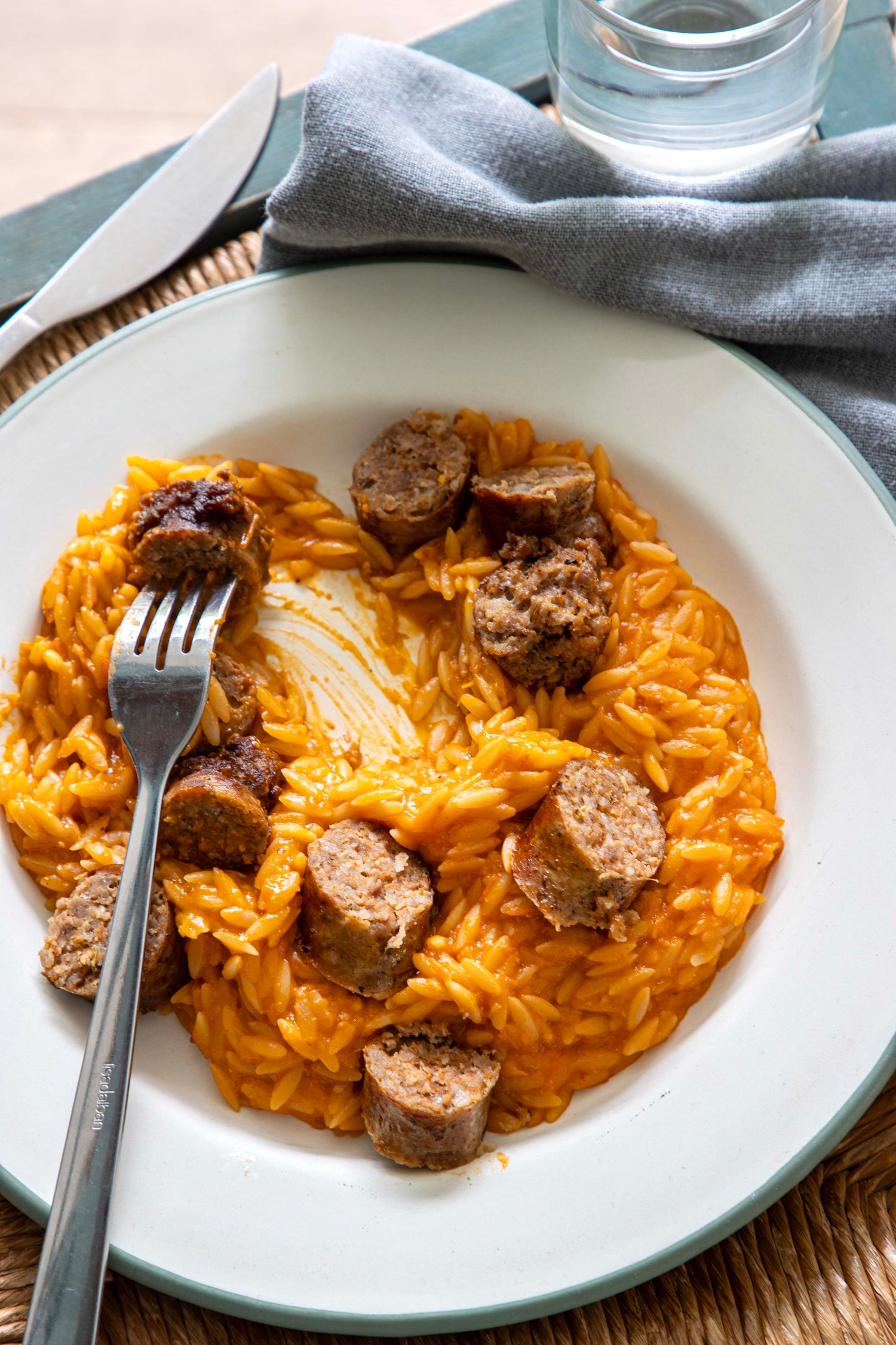 Venkelworst met orzo